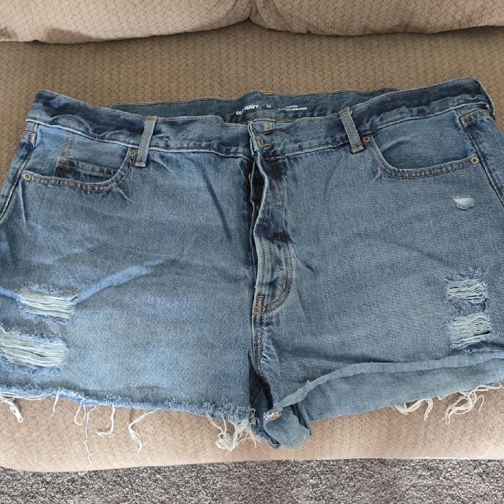 Old Navy Blue Jean Shorts Distressed Cut-Off